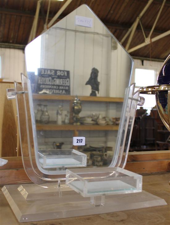 1930s American lucite/perspex toilet mirror